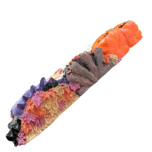 Vintage Halloween Wreath Witch Ghost Pumpkin Cauldron Door Decor Plaster Resin - Picture 5 of 10